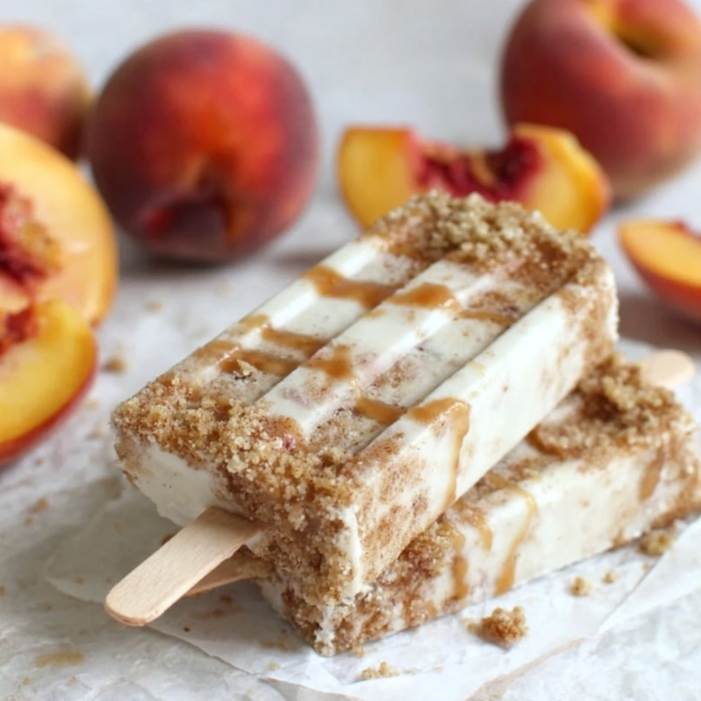 Peach Streusel Popsicles