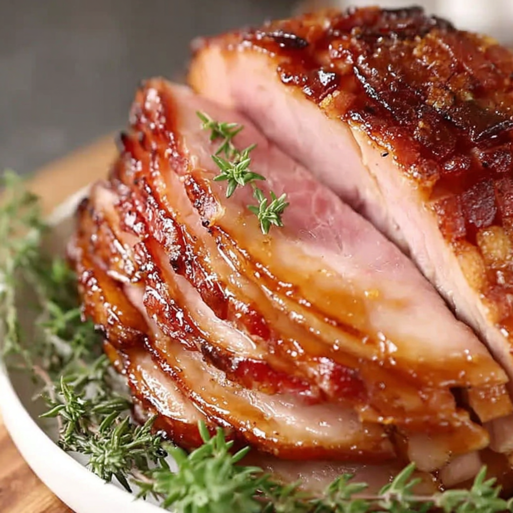 Juicy Bourbon Glazed Spiral Ham