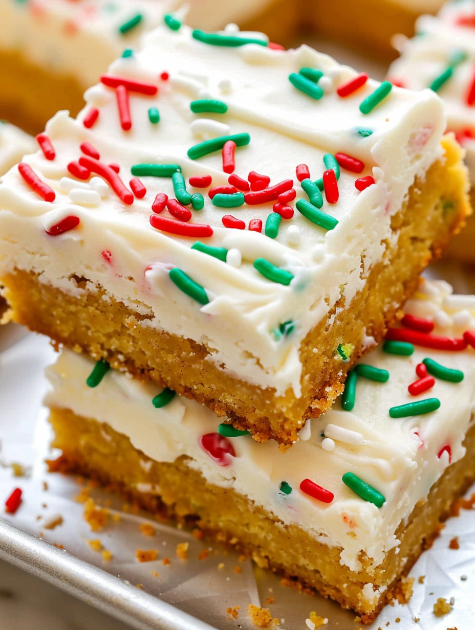 Baked snickerdoodle bars cooling in pan