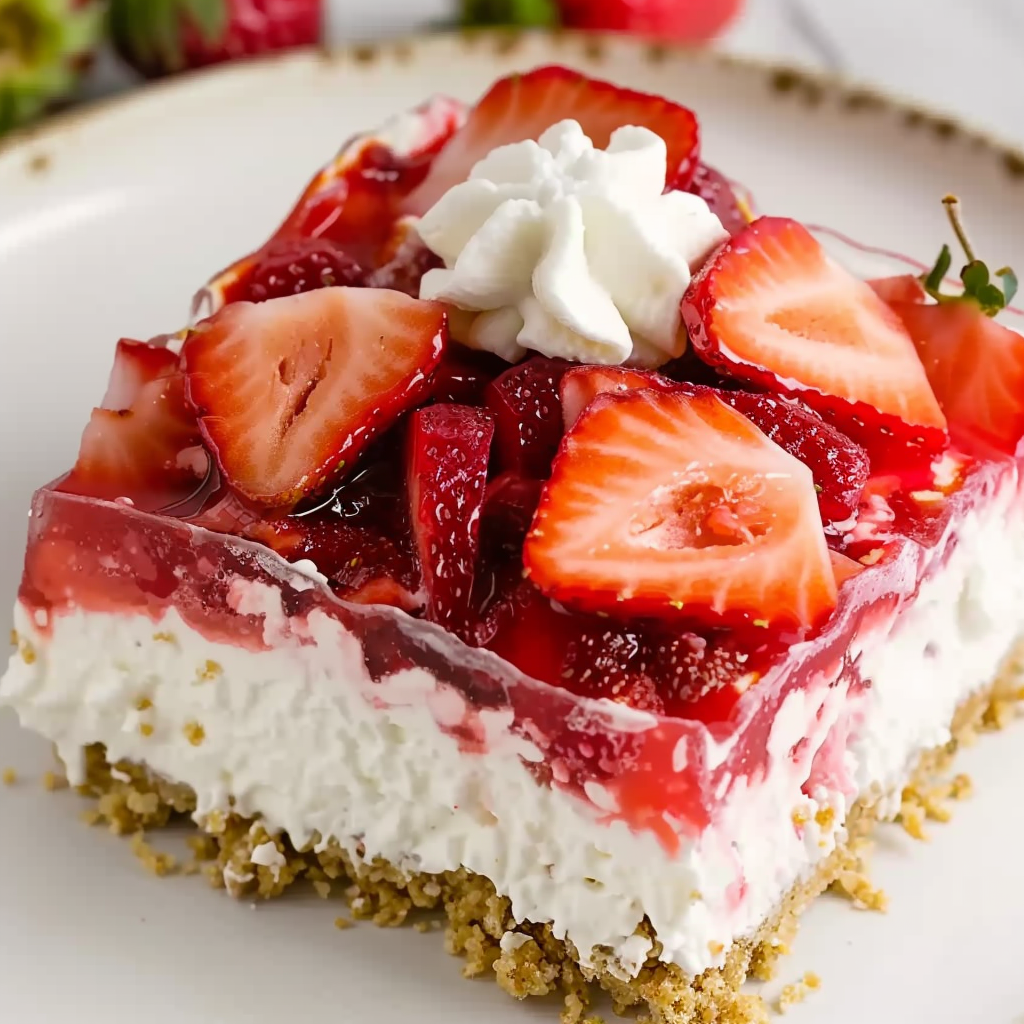 Strawberry Jello Pretzel Salad