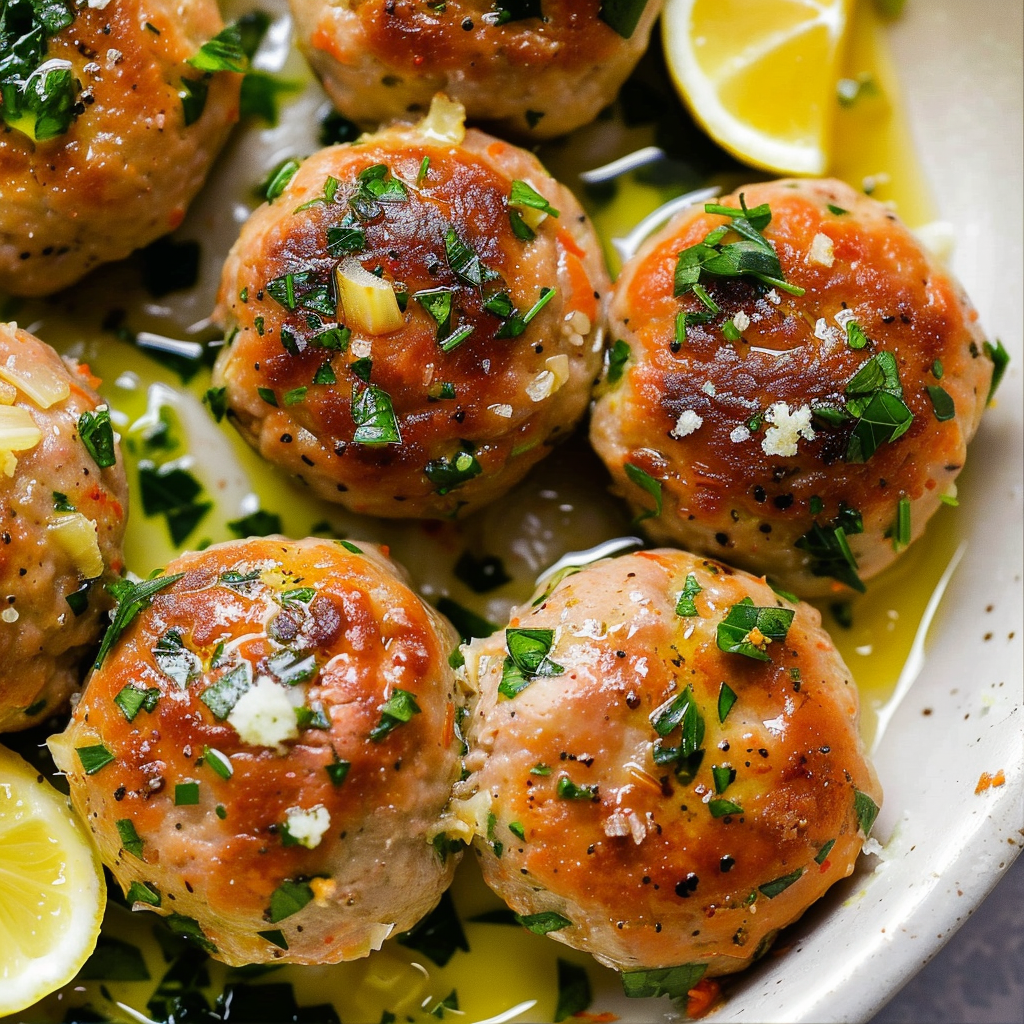 Baked Gluten Free Garlic Herb Turkey Meatballs
