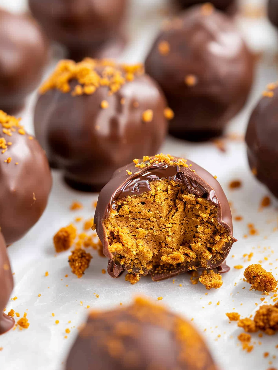 Close up of spiced truffle center