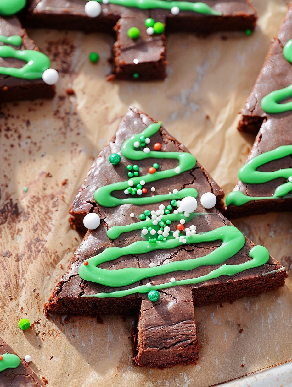 Child decorating a brownie with icing and sprinkles