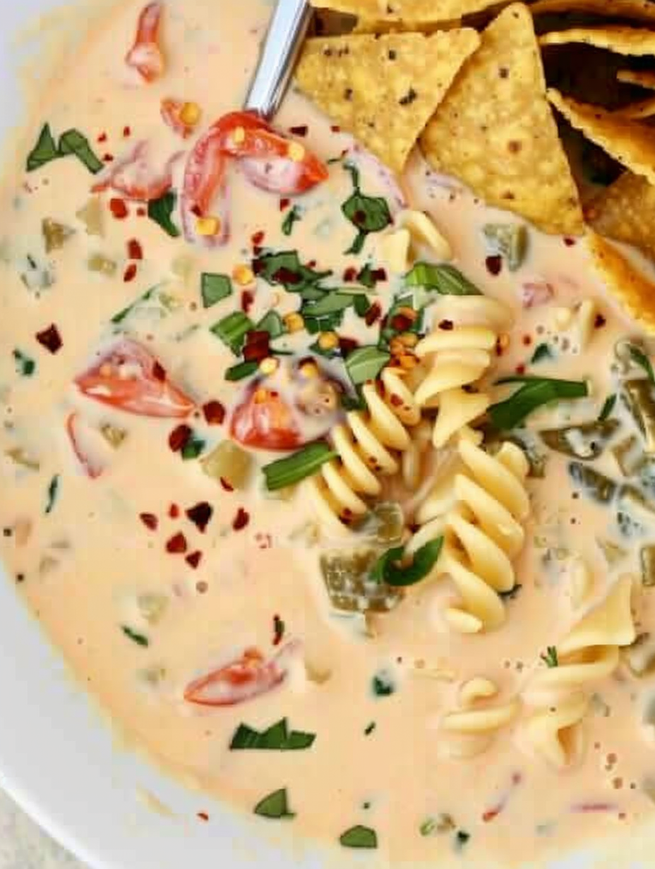 Creamy tomato basil soup in a slow cooker