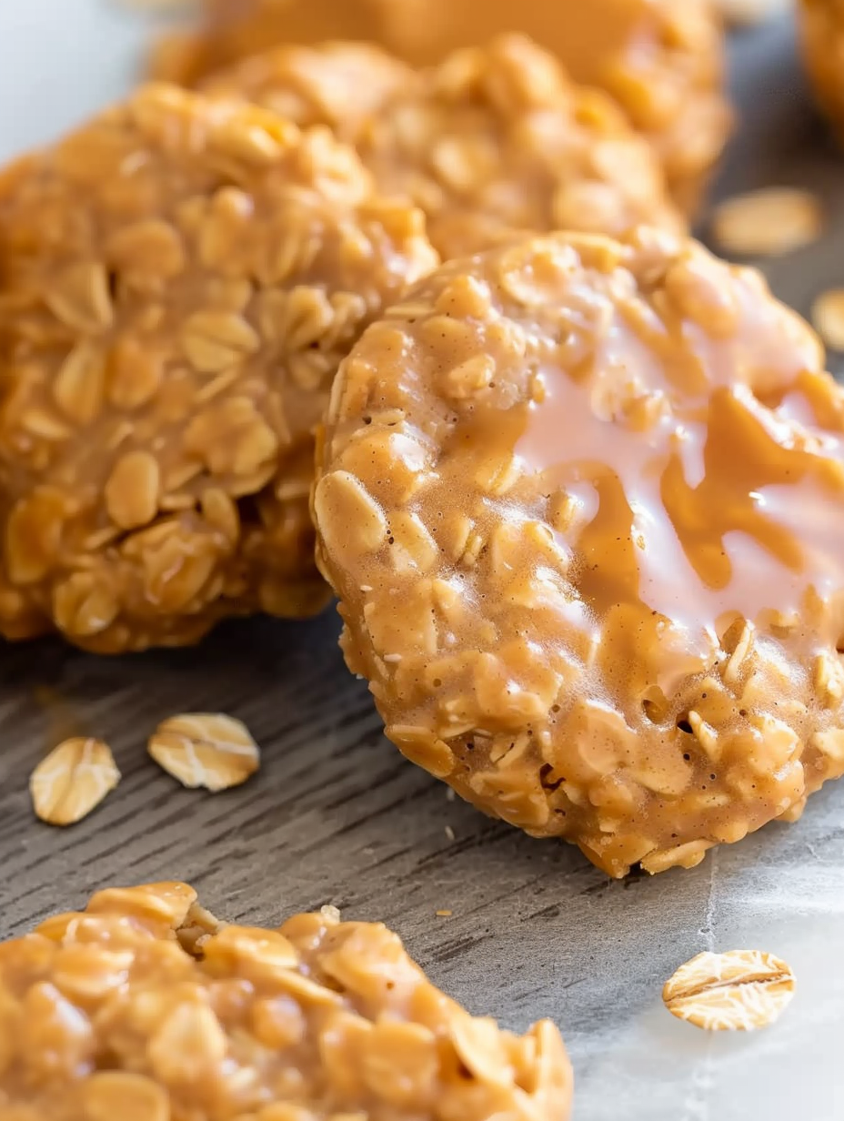 Fresh no bake butterscotch cookies on parchment