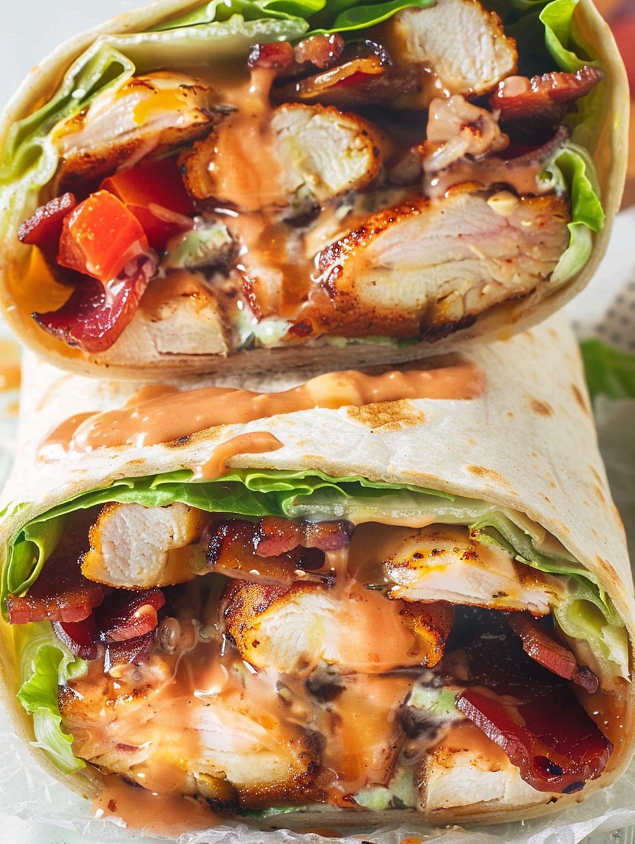 BBQ Chicken Wrap assembly