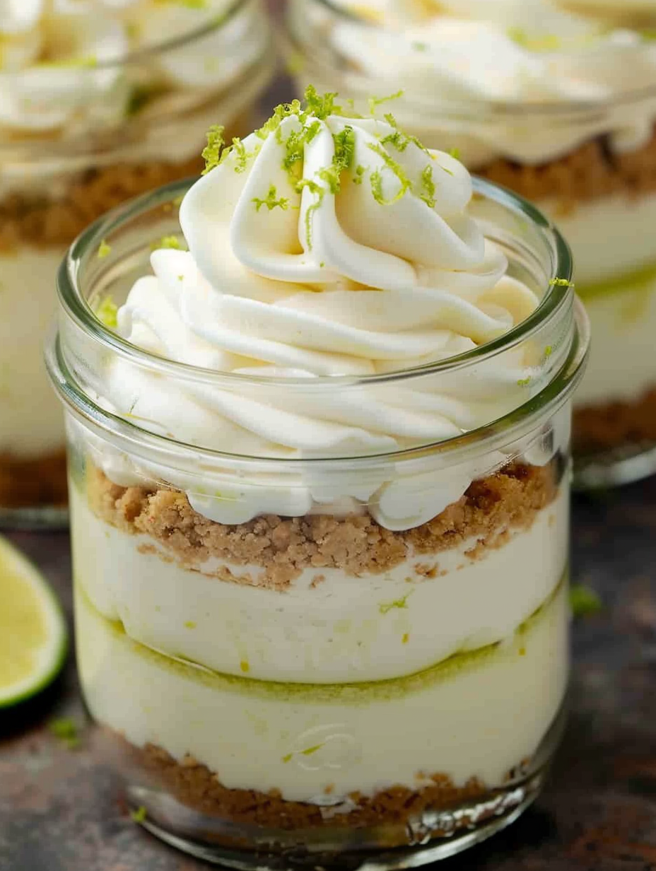 Close-up of lime zest on parfait