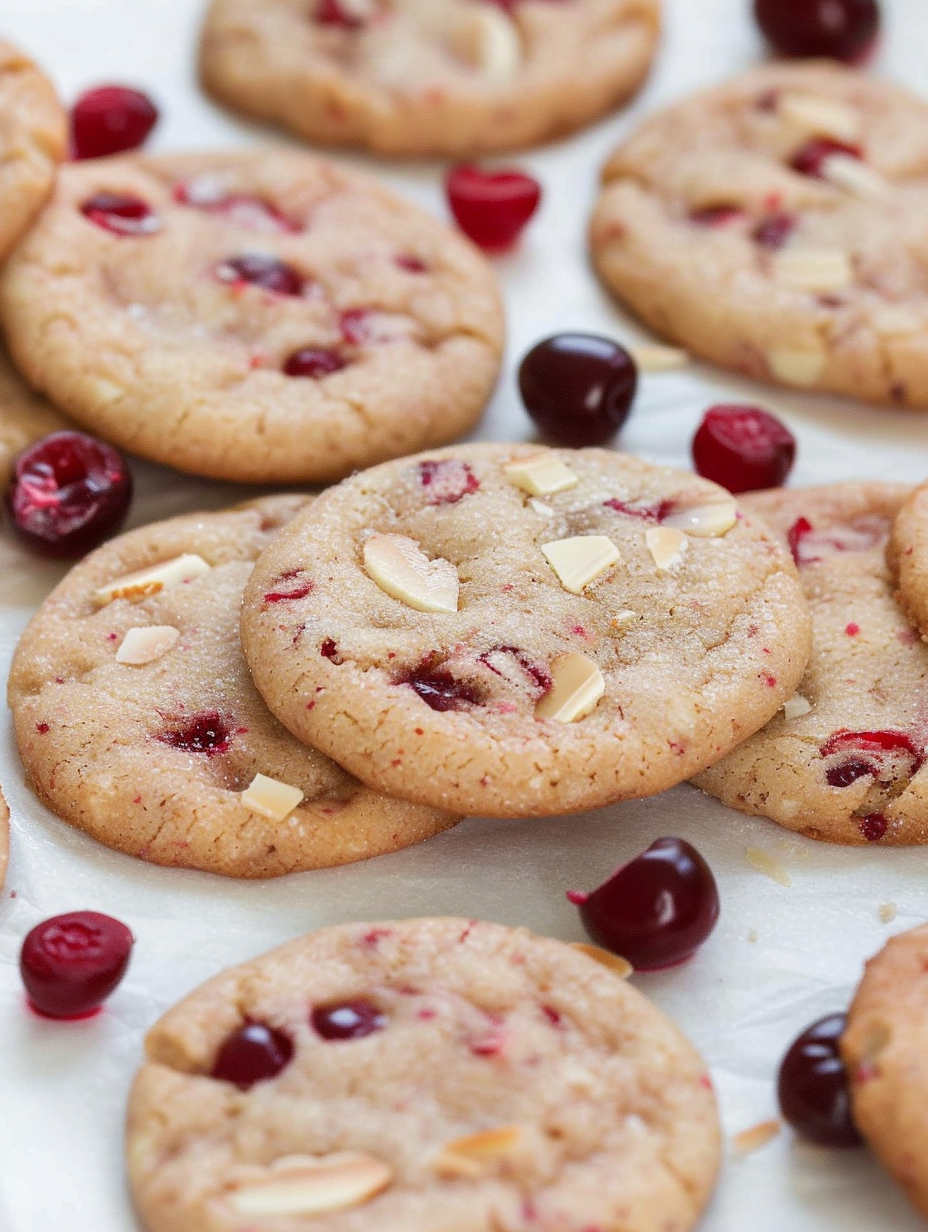 Cherry Icebox Cookies dough logs on parchment