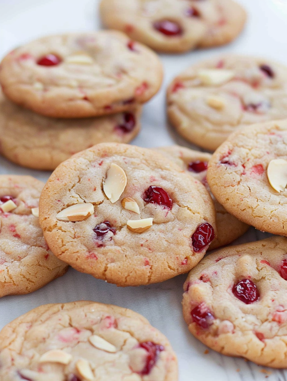 Baked Cherry Icebox Cookies on cooling rack