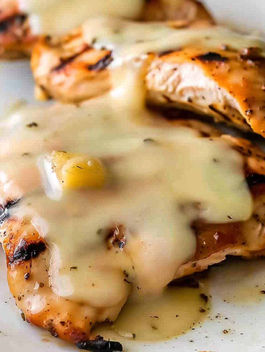 Grilled chicken sandwich with pineapple on a toasted bun