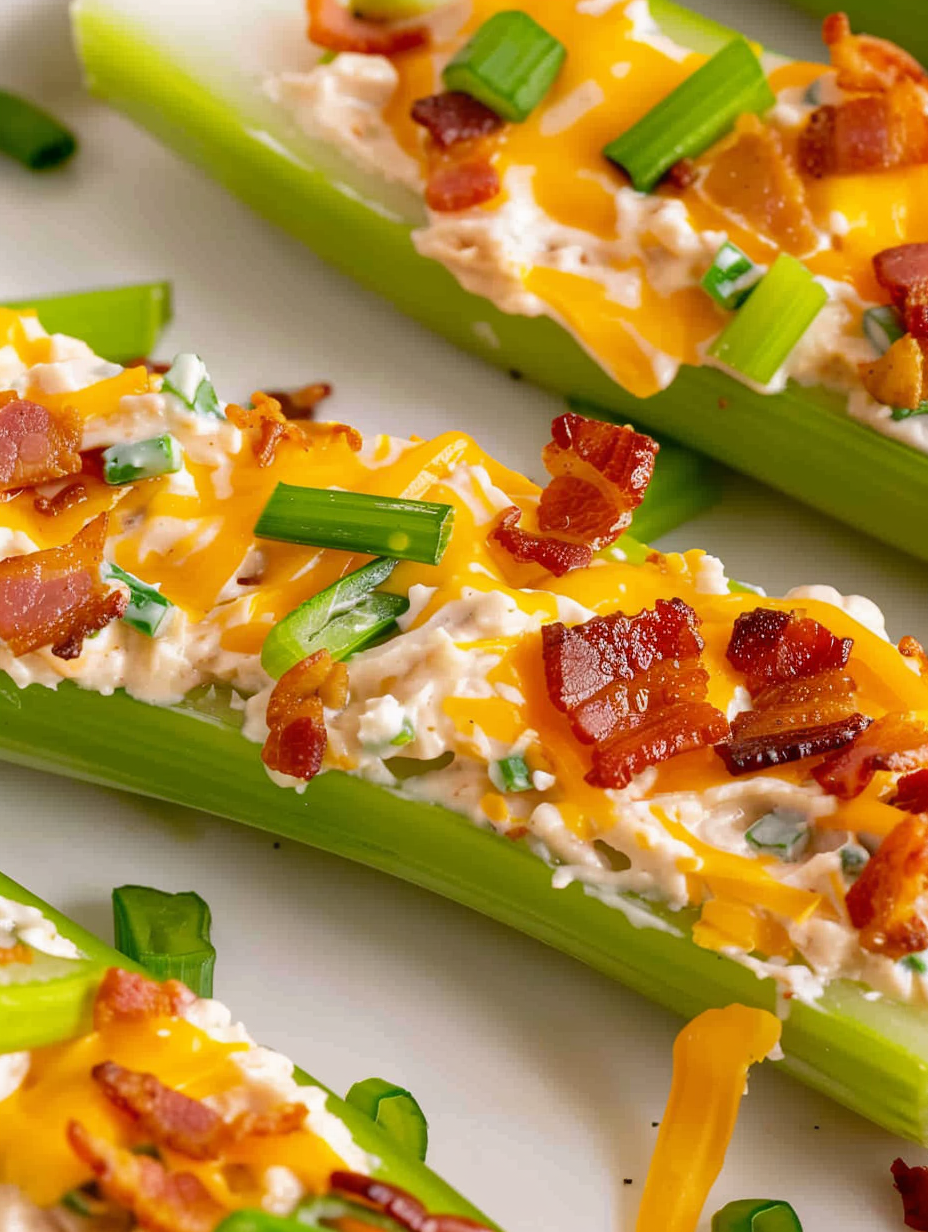 Cheddar Bacon Celery Sticks