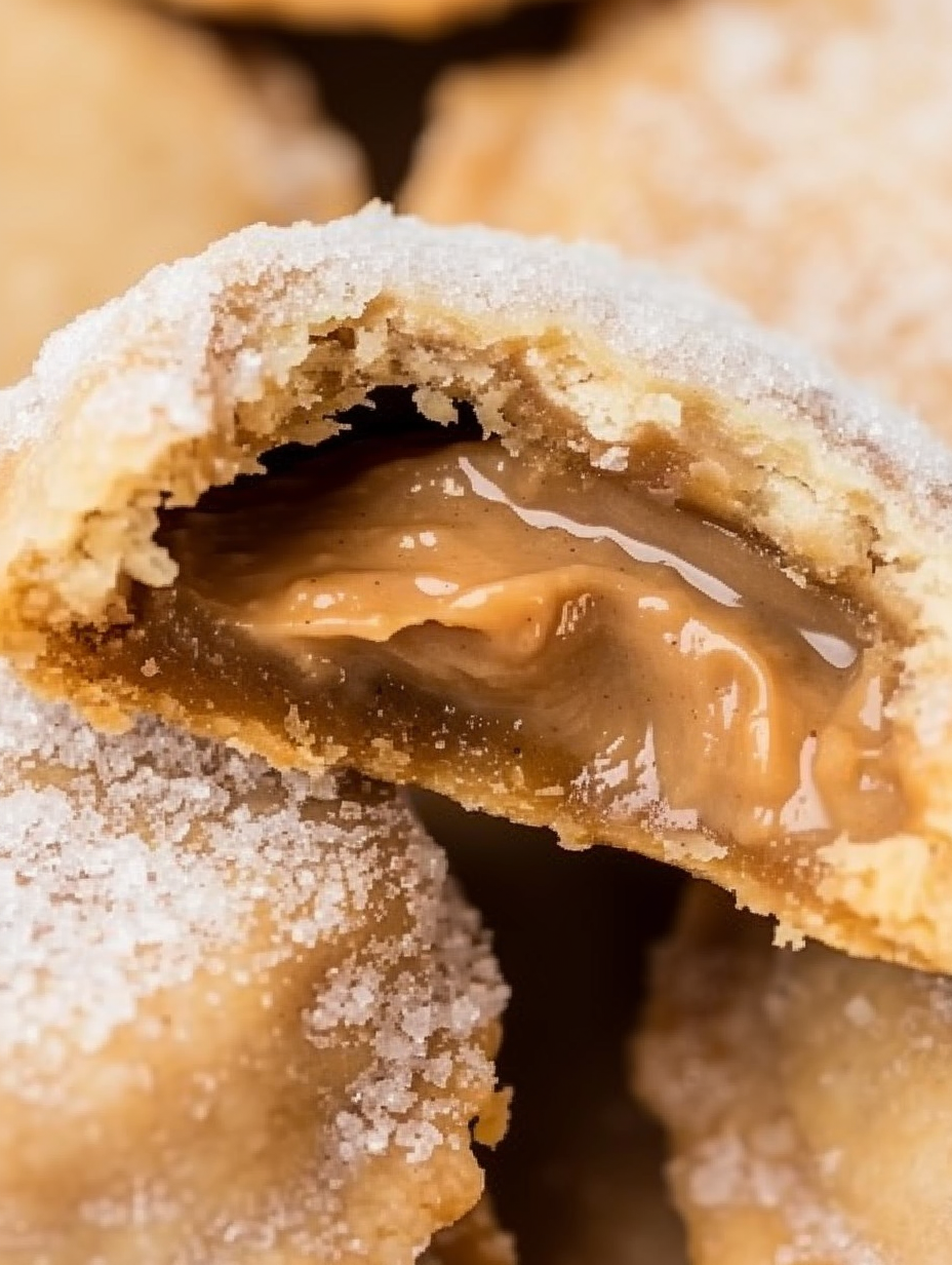 Freshly baked peanut butter lava cookies on parchment