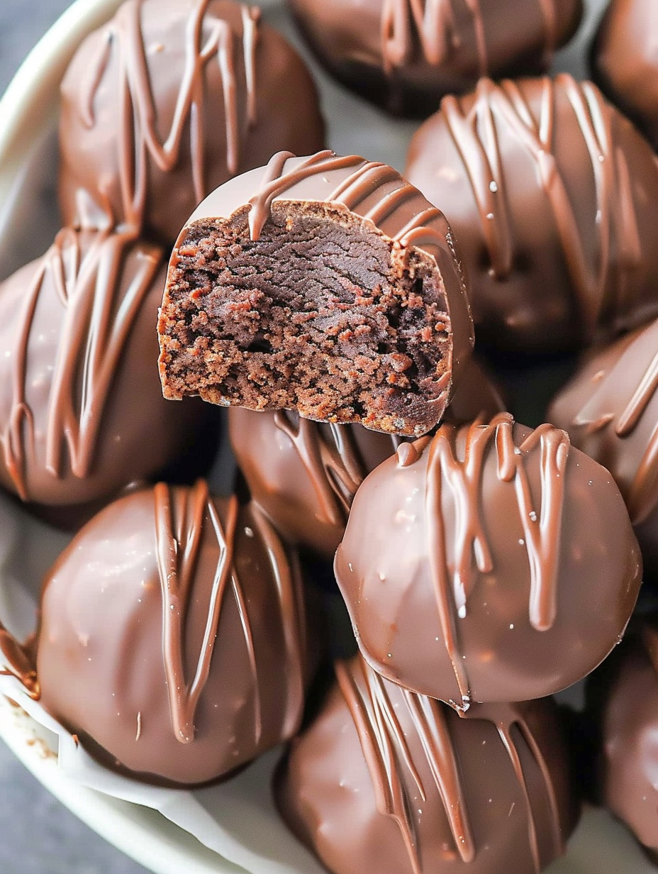 Brownie truffles on parchment