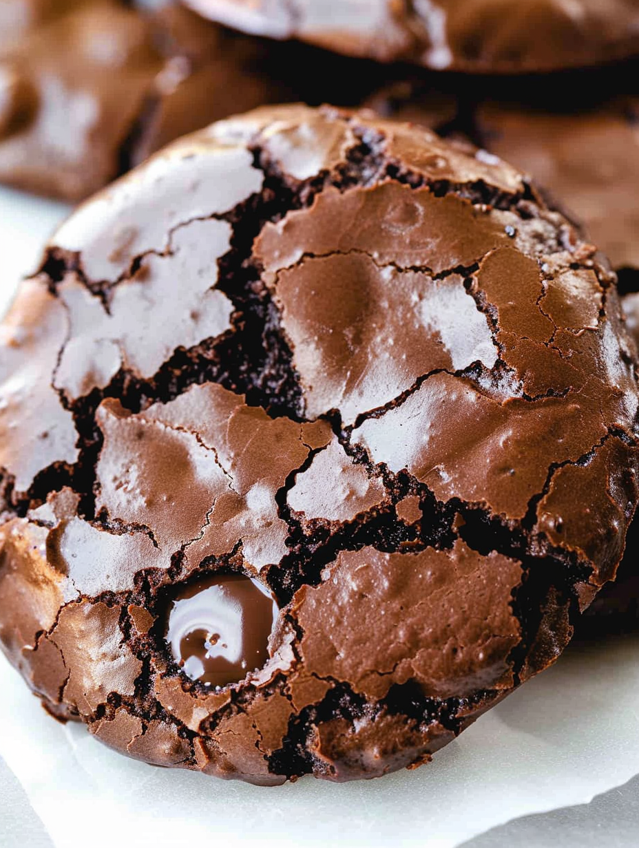 Tray of flourless chocolate cookies cooling on rack
