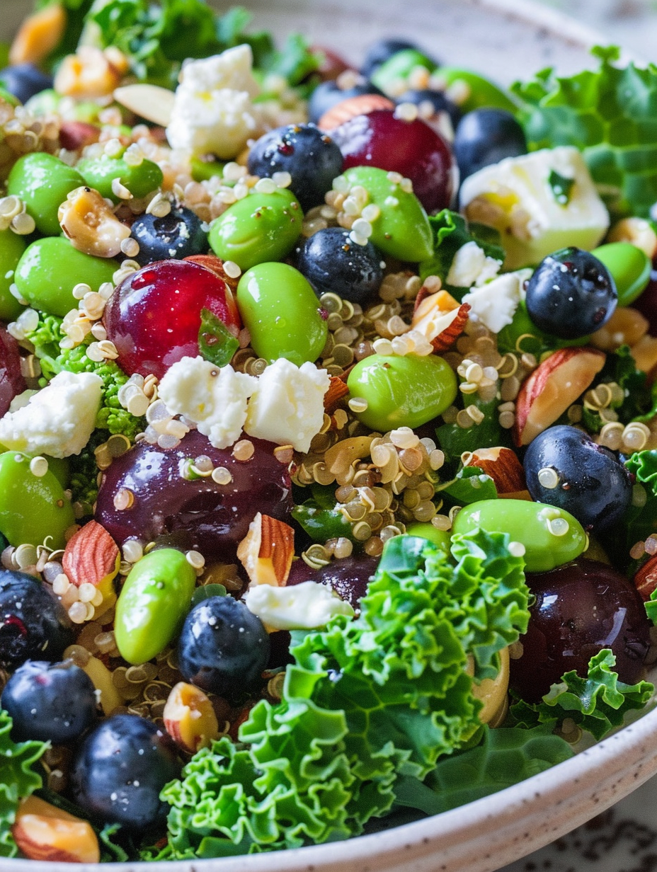 Close up of superfoods salad textures