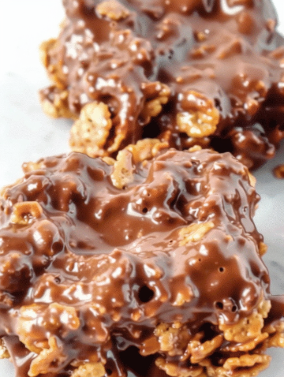 No-Bake Nutella Cornflake Treats on parchment