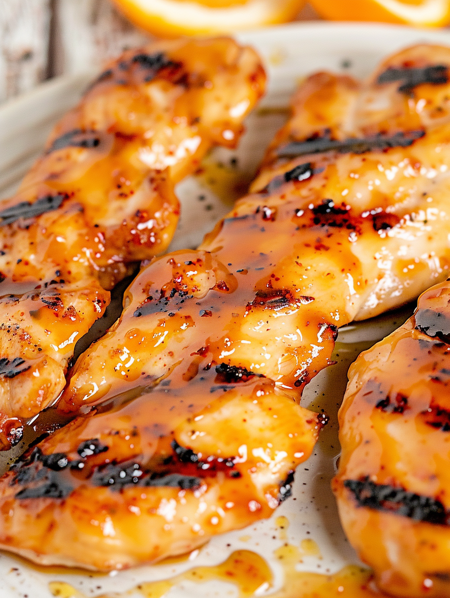 Grill with orange chili glazed chicken