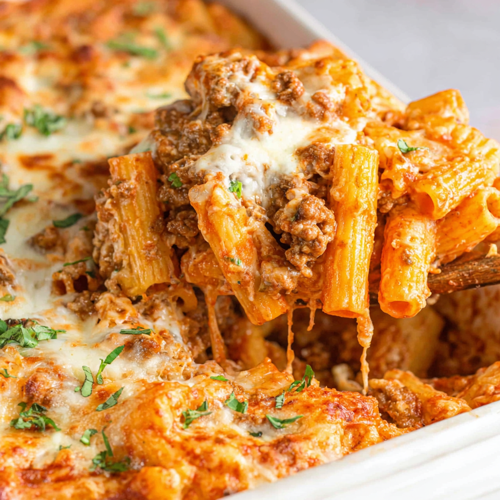 Cheesy Baked Ziti Casserole