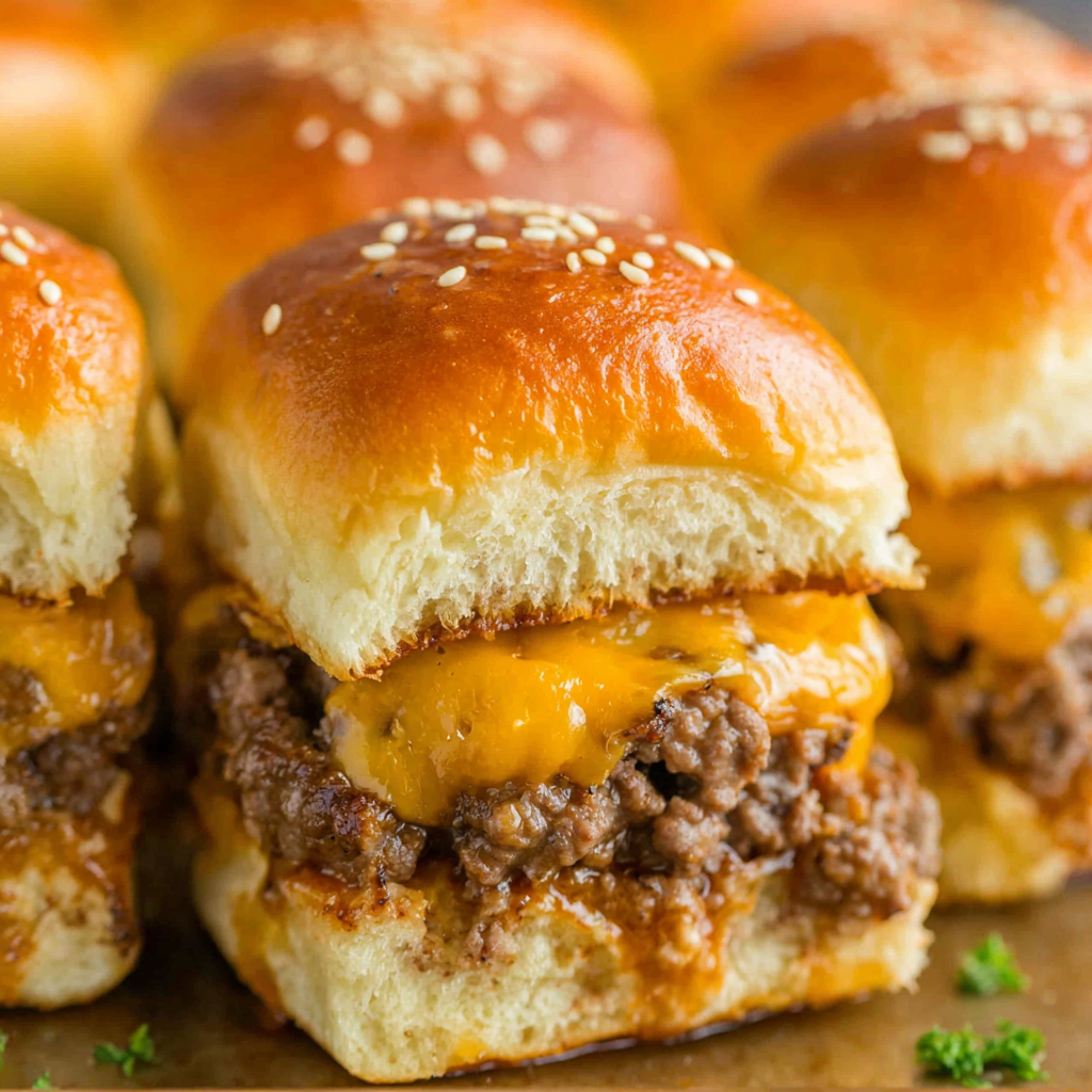 Juicy Cheeseburger Sliders Bake