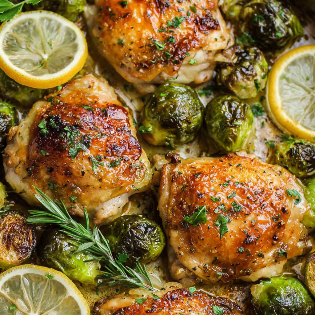 Garlic Dijon Chicken Brussels Sprouts
