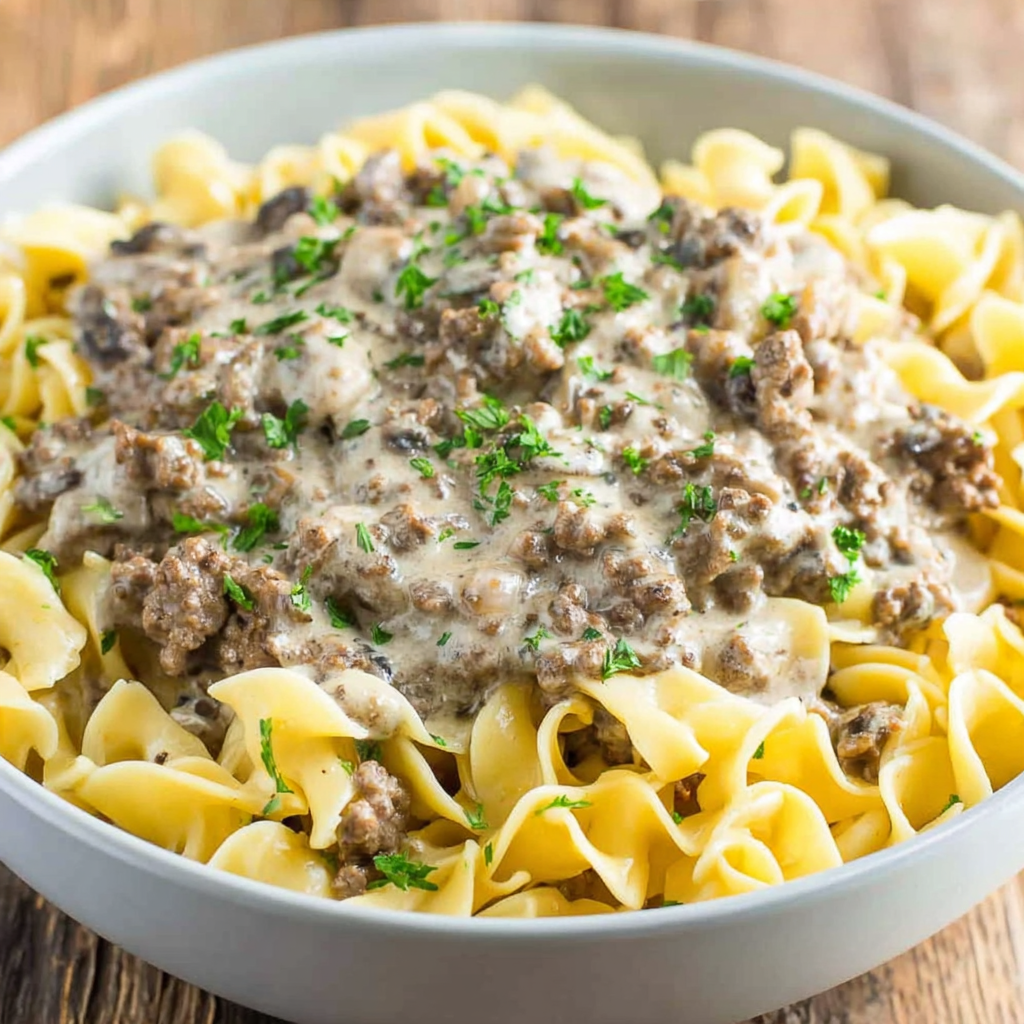 Easy Ground Beef Stroganoff