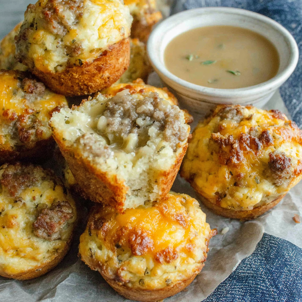 Sausage Muffins with Gravy