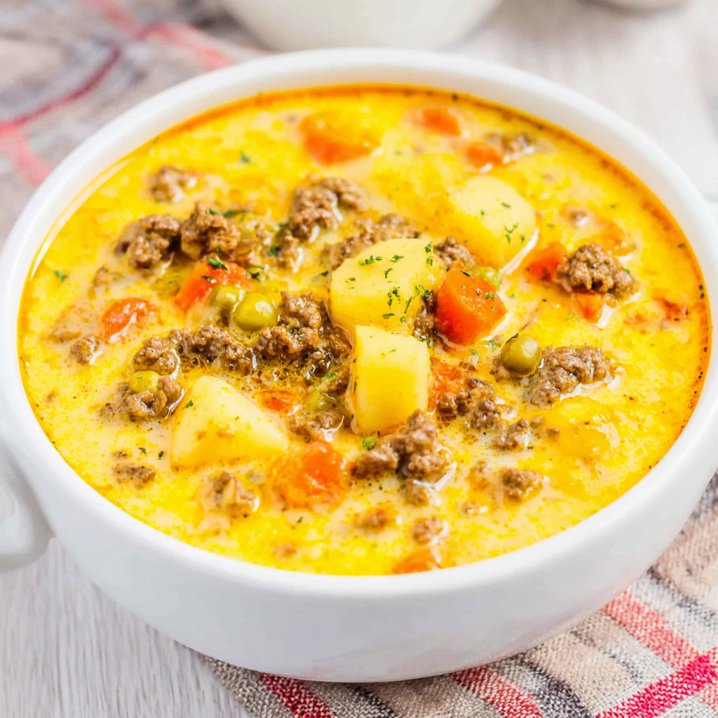 Crock Pot Cheeseburger Soup
