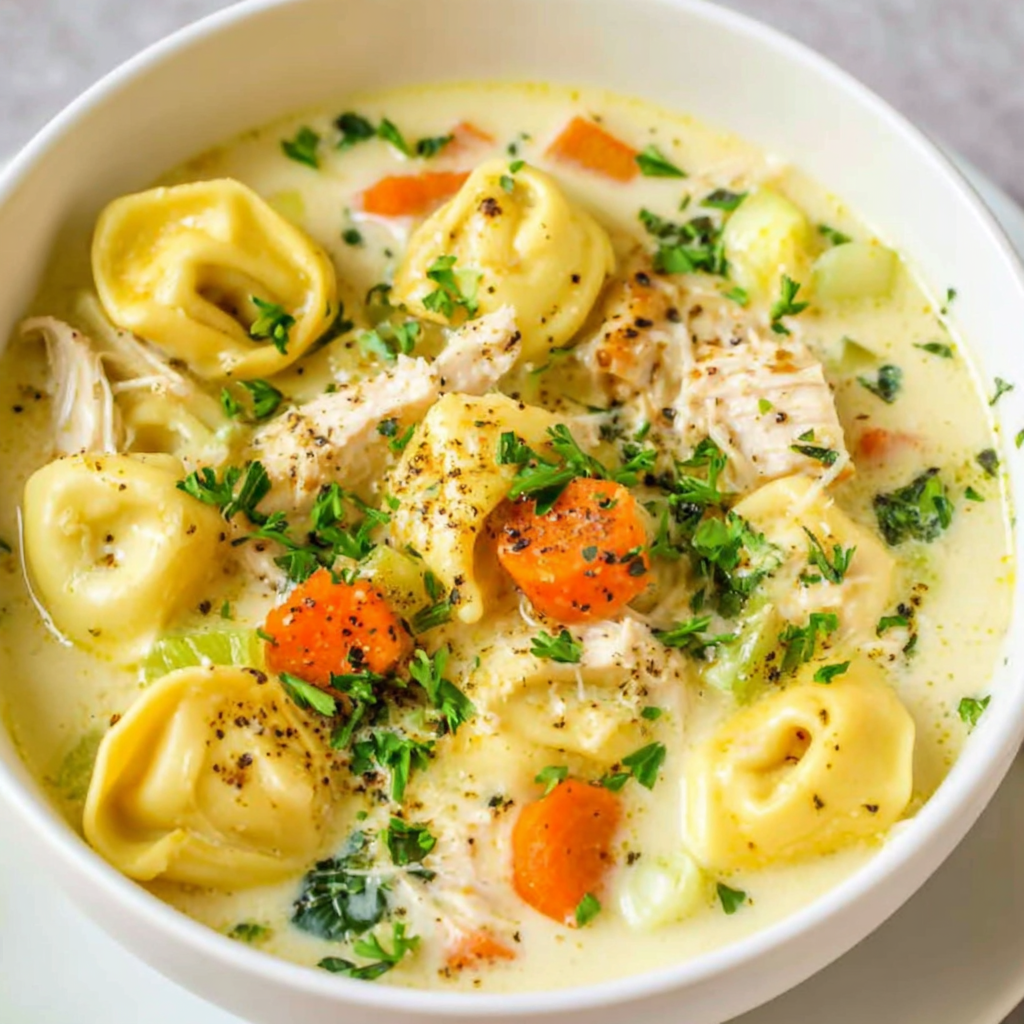 Creamy Chicken Tortellini Soup