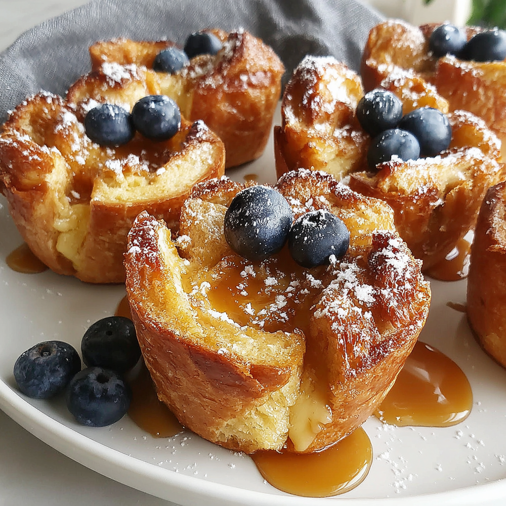 Close-up of spiced pumpkin French toast cup texture