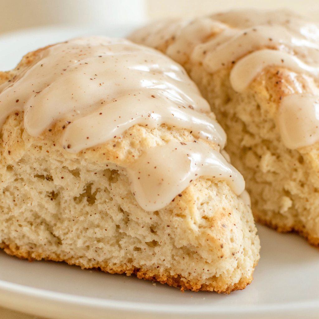 Process shot showing rolling mini scone dough between parchment and cutting into triangles