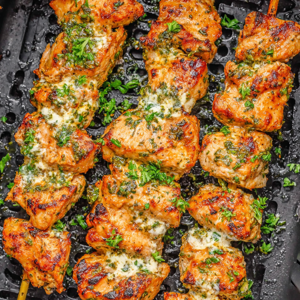 Air Fryer Garlic Parmesan Skewers