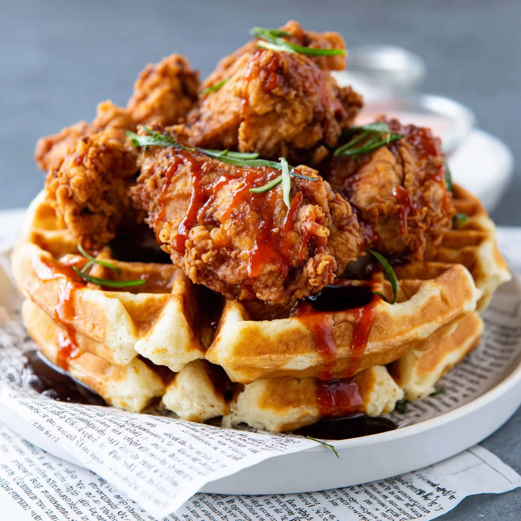 Buttermilk Fried Chicken and Waffles