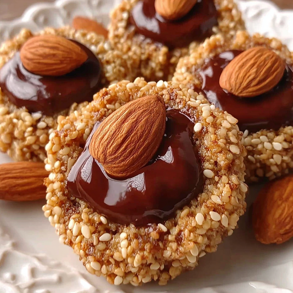 Banana Sesame Thumbprint Cookies