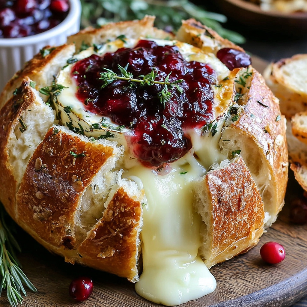 Garlic Herb Brie Cranberry Sourdough