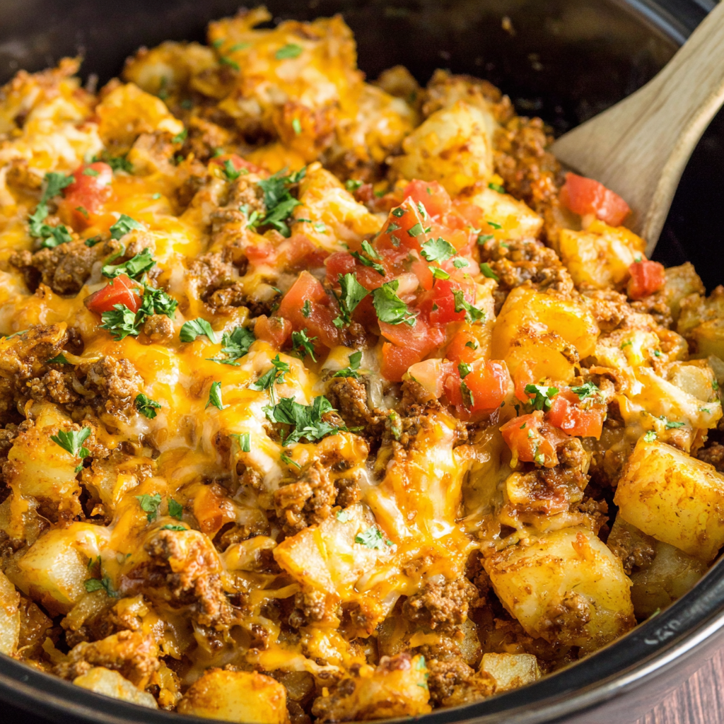 Crock Pot Taco Hash Brown Casserole