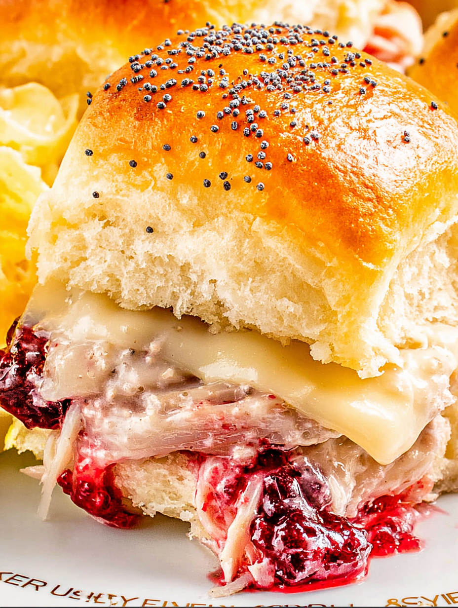 Tray of freshly baked turkey and cheese sliders