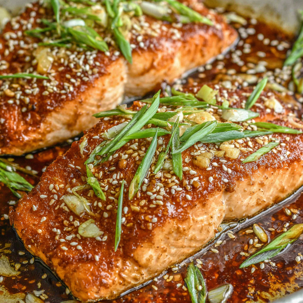 30-Minute Garlic Ginger Glazed Salmon (Gluten Free!)
