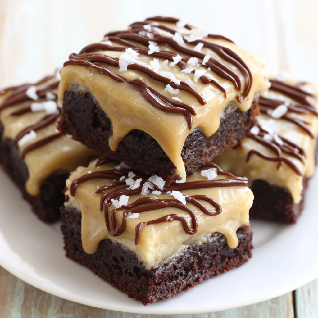 Salted Caramel Coconut Brownies