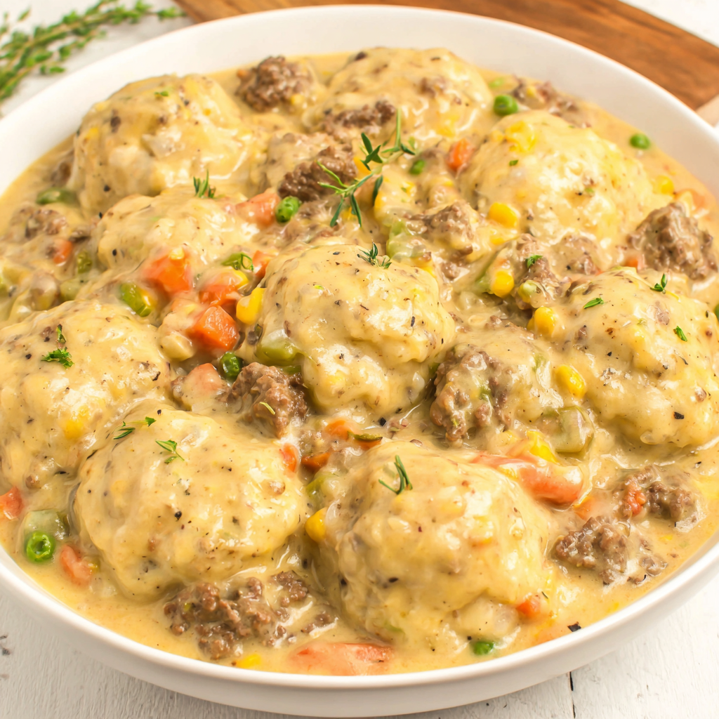 Ground Beef and Dumplings