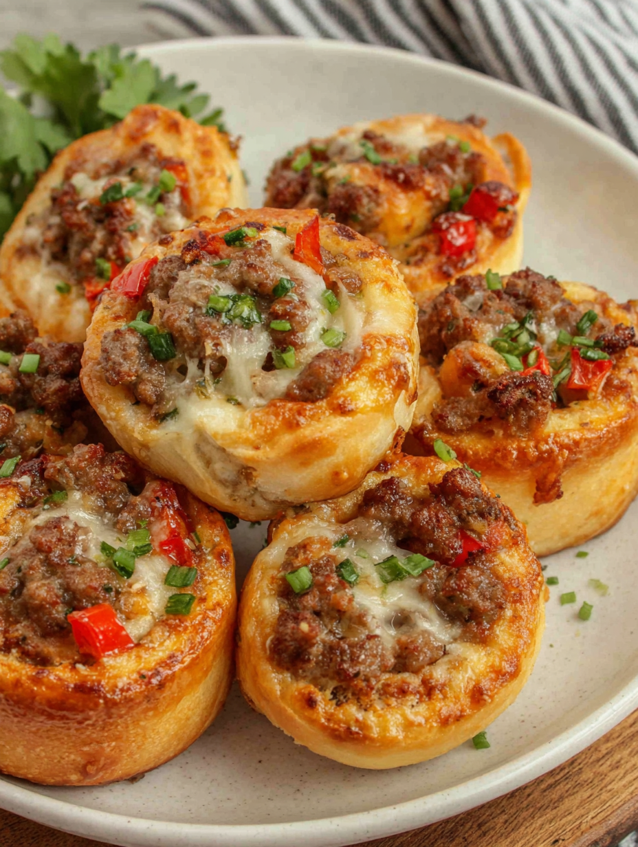 Close-up of a sliced pinwheel showing filling