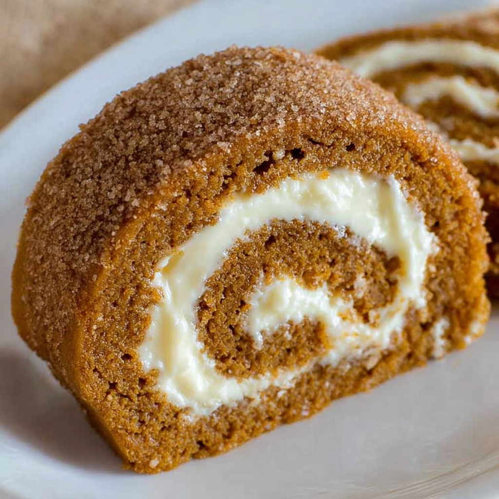 Irresistible Pumpkin Roll Cake with Cream Cheese Filling
