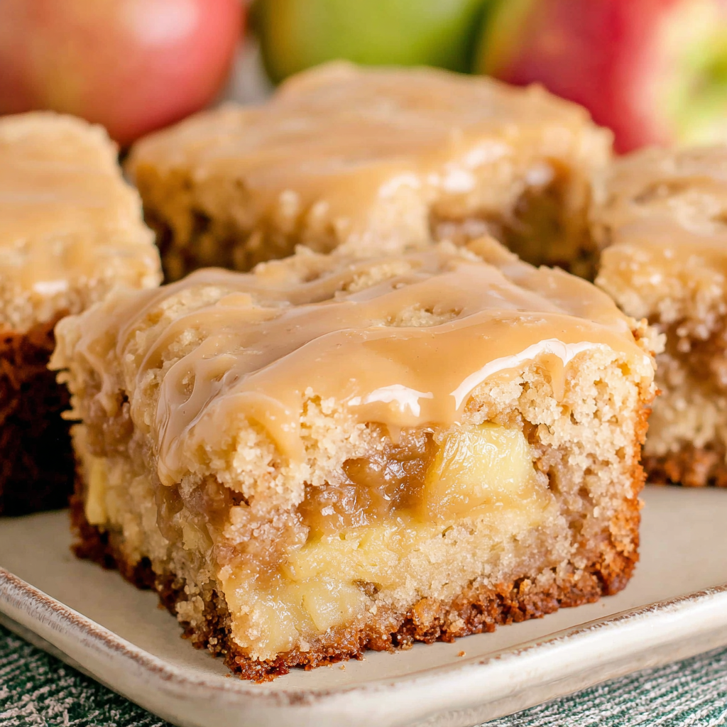 Apple Dapple Cake in a 9x13 pan, glazed