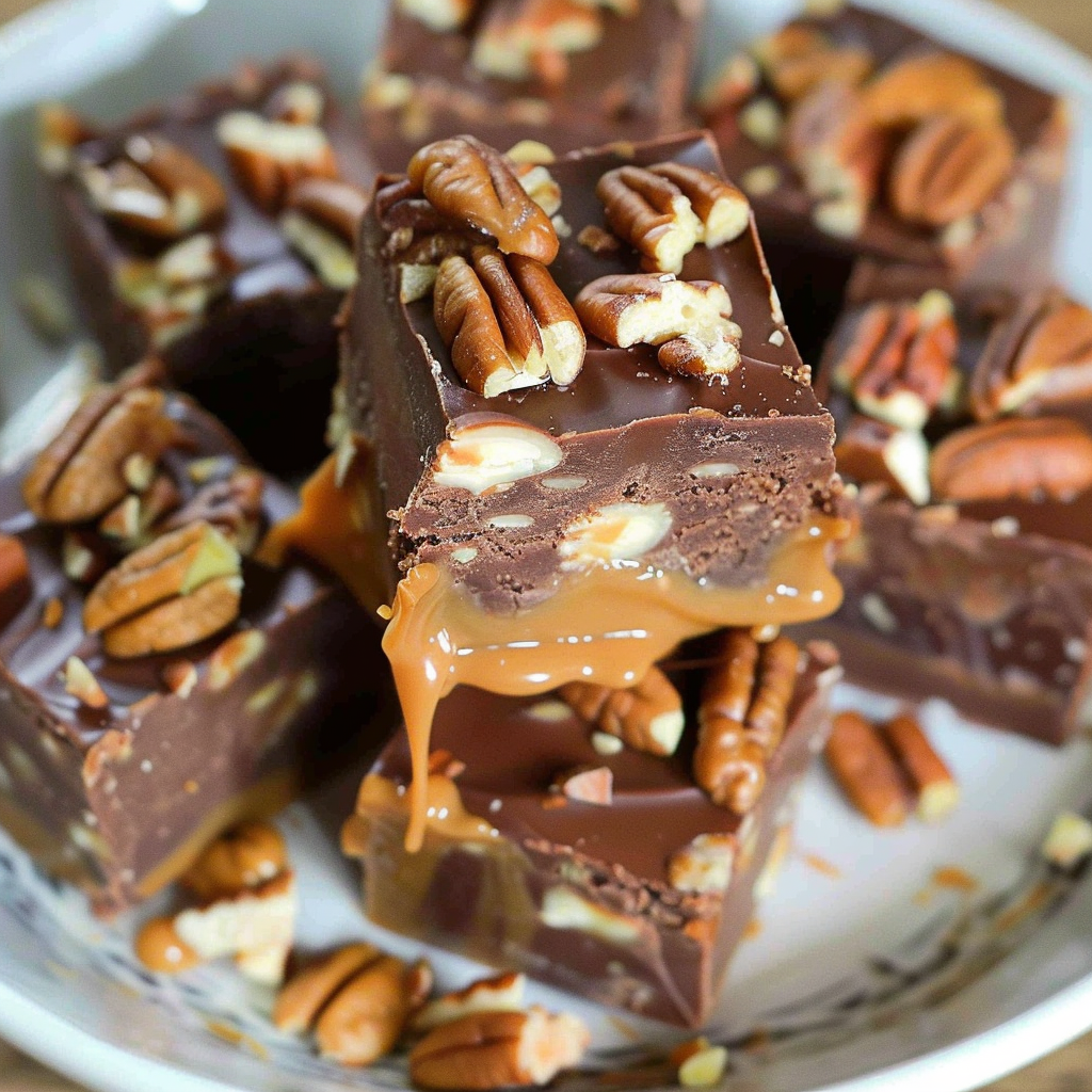 Triple Chocolate Turtle Fudge