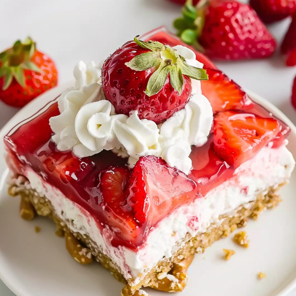 Strawberry Jello Pretzel Salad