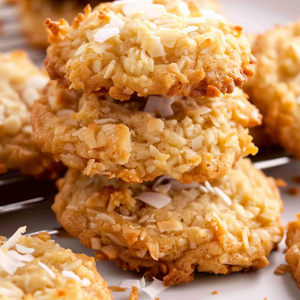 Coconut Cookies with Crisp Edges and Chewy Centers
