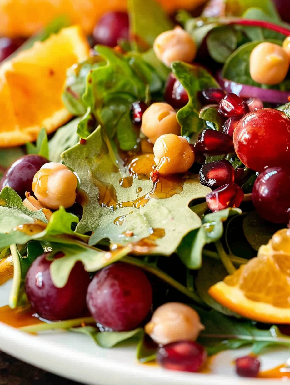 Bowl of pumpkin maple vinaigrette beside salad components