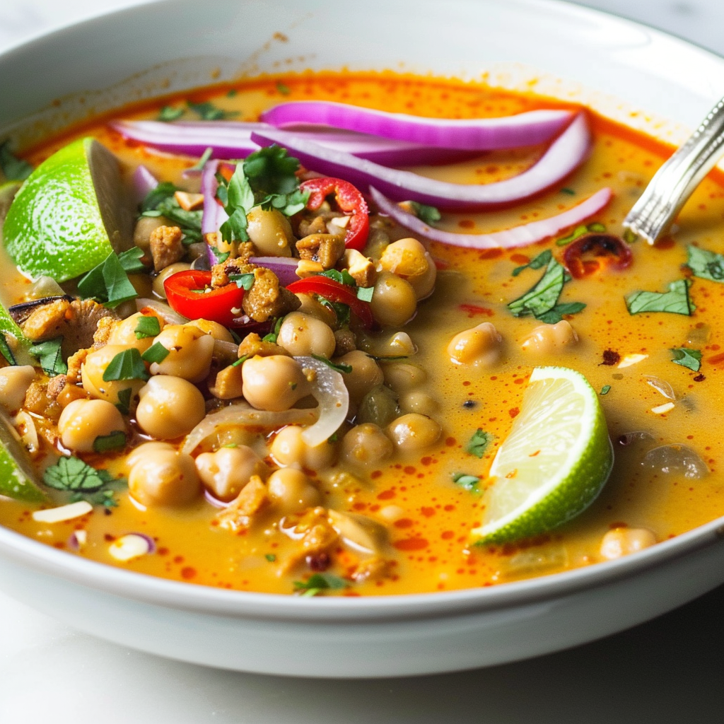30 Minute Chickpea and Tomato Coconut Curry Soup