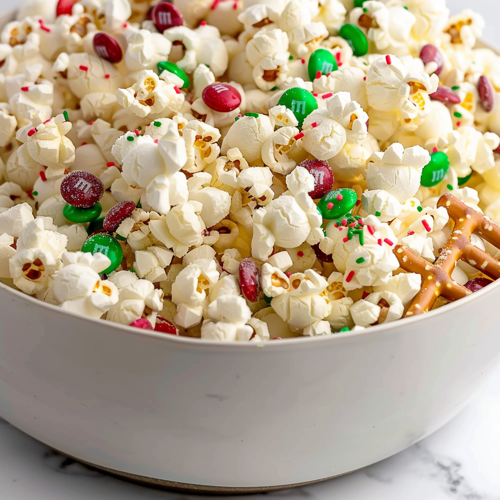 Christmas Popcorn Crunch (Festive Holiday Snack)