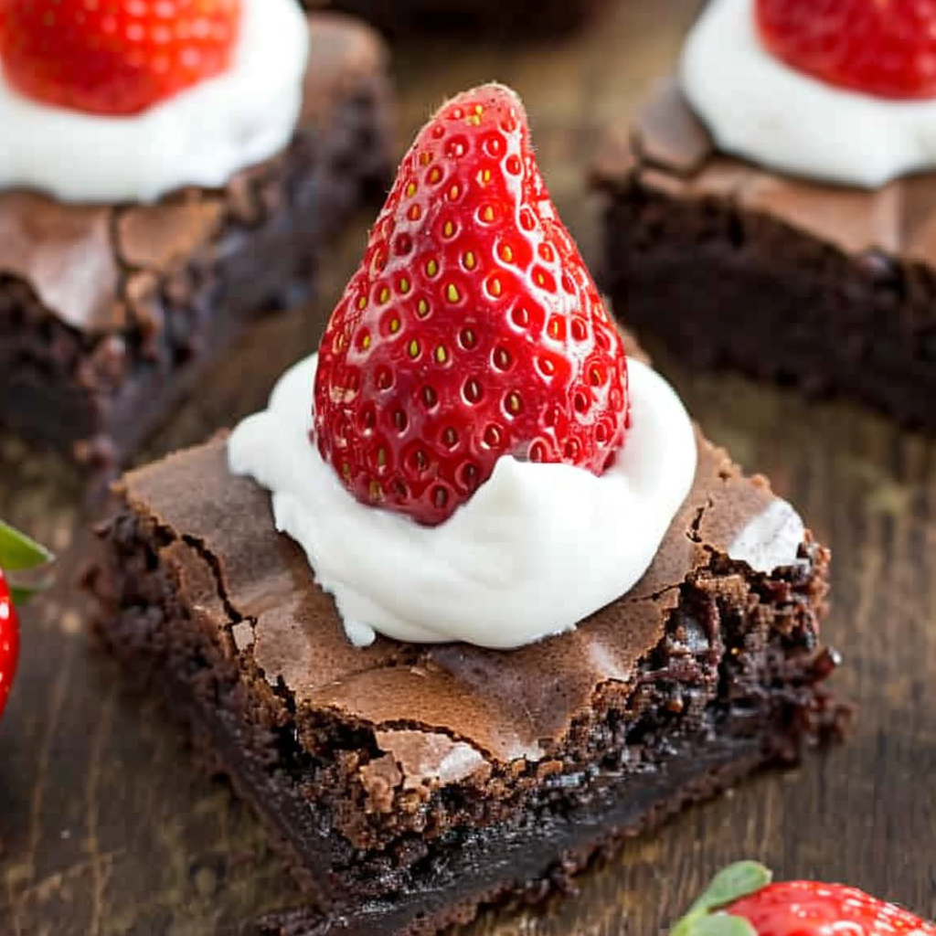Santa Hat Brownies