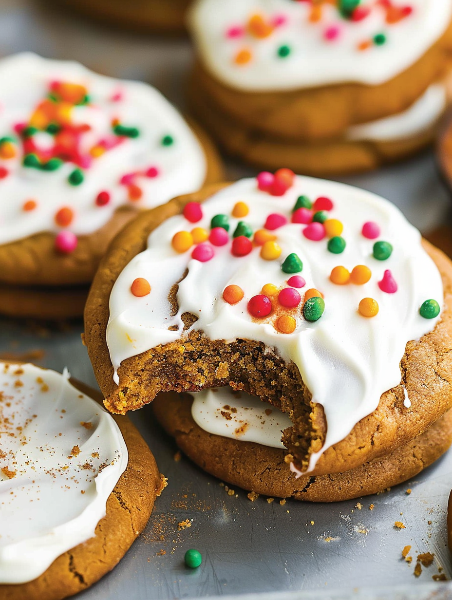 Soft gingerbread cookies cooling on a rack